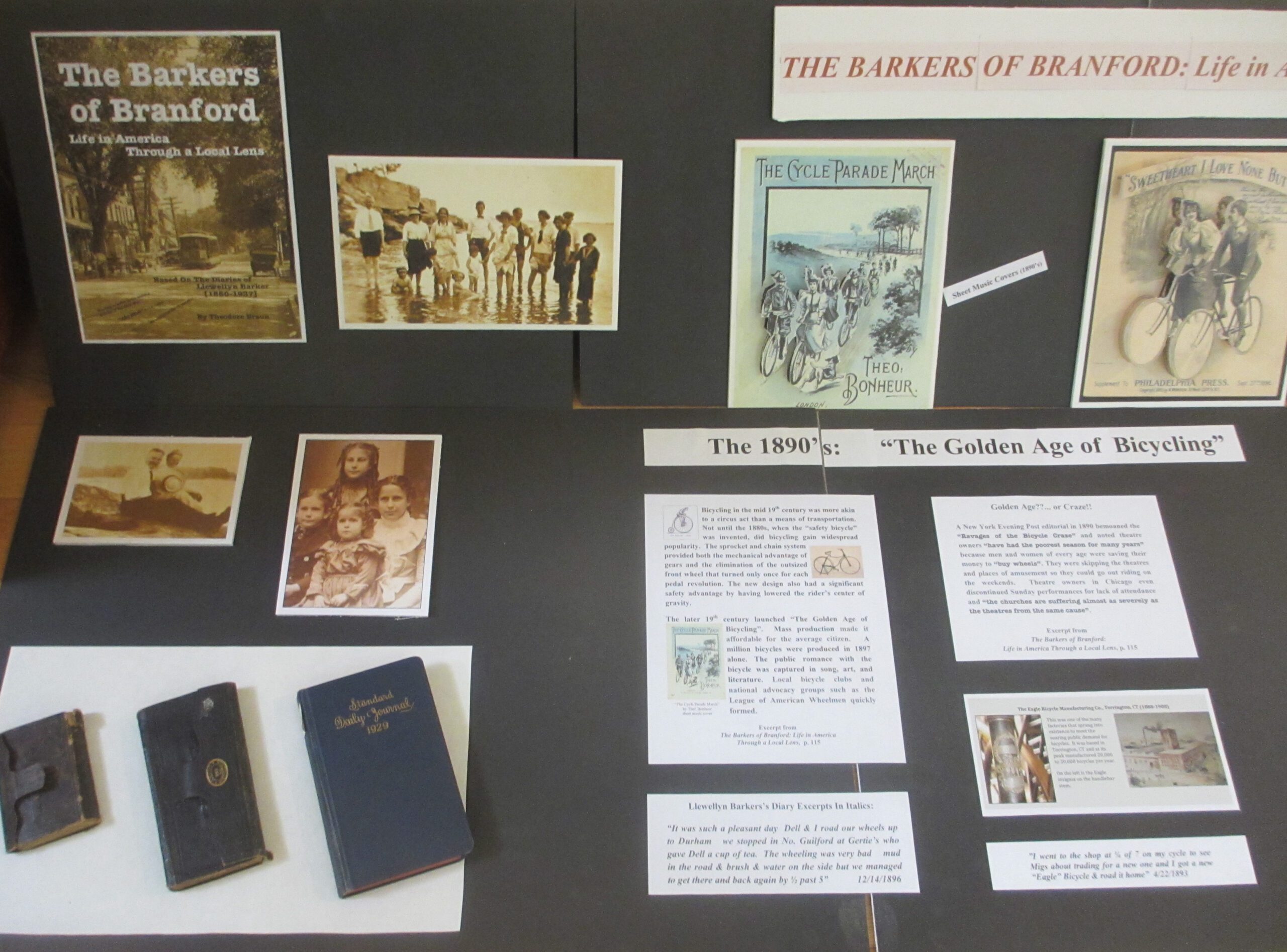 Blackstone Library display case of family memorabilia for Ted's new book 