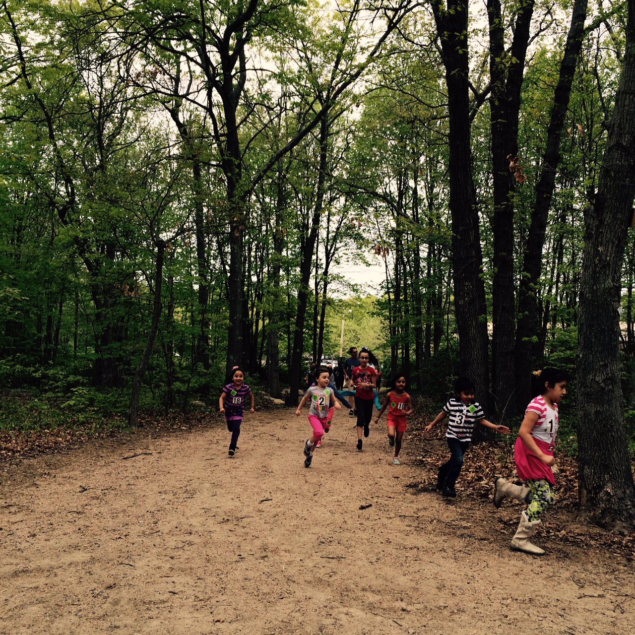Kids Challenge Event race down DC Moore Trail segment.